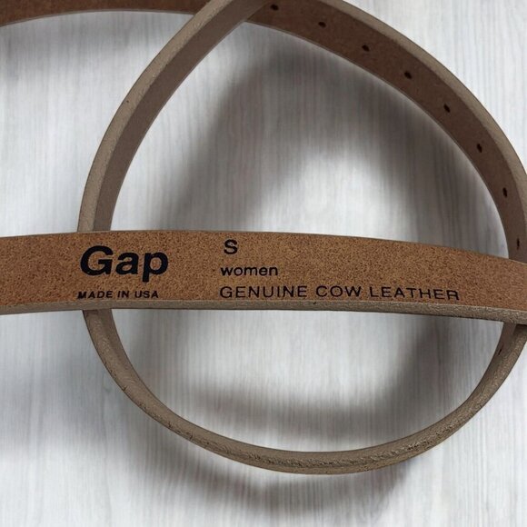 Gap Skinny Women's Belt Genuine Cow Leather Tan With Gold Buckle Size Small - Picture 3 of 5
